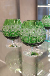 Set 2 Pahare Brandy Petra - 300 ml - verde