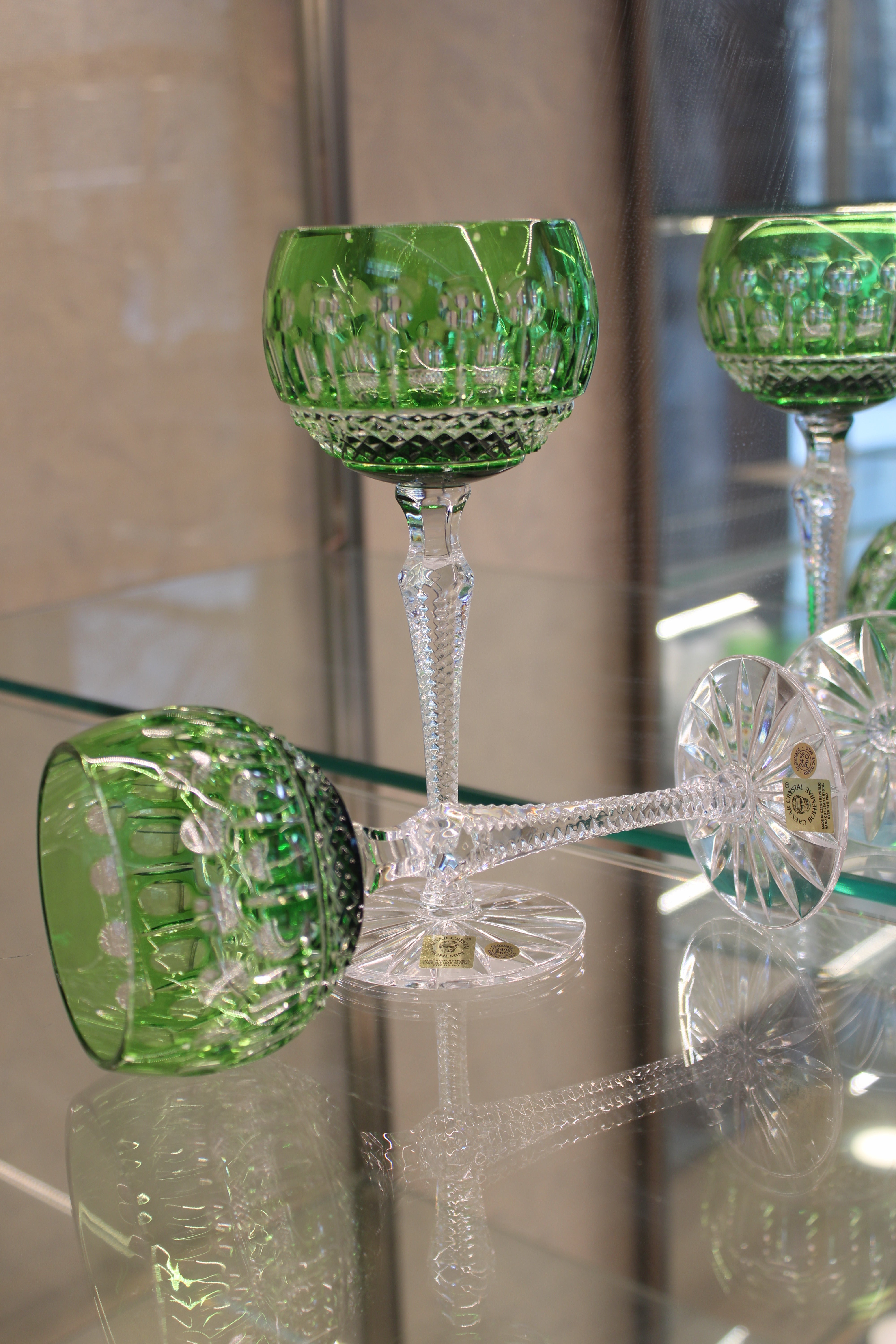 Set 2 Pahare Cu Picior Roemer Tomy - 190 ml - verde