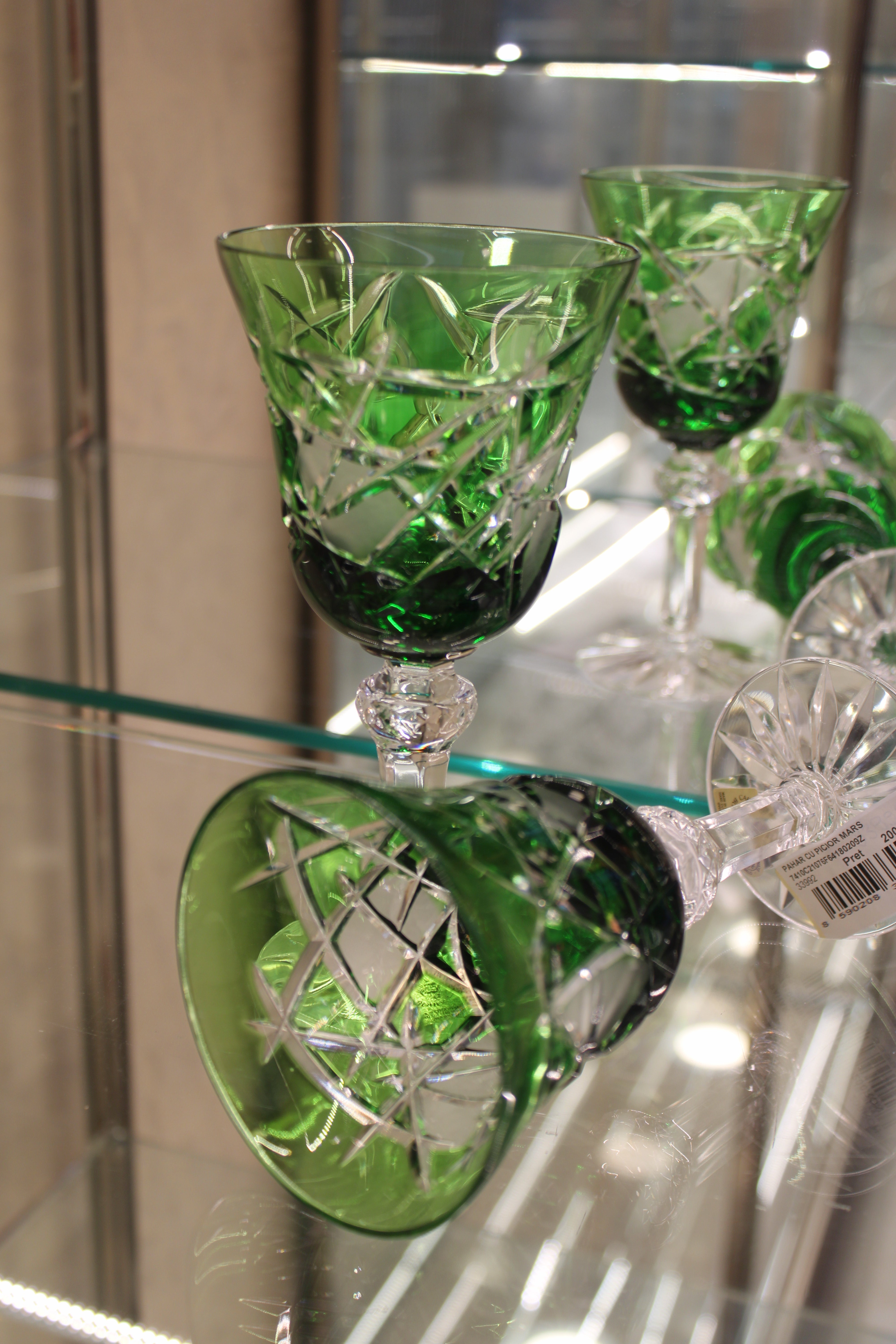 Set 2 Pahare Cu Picior Mars - 180 ml - verde