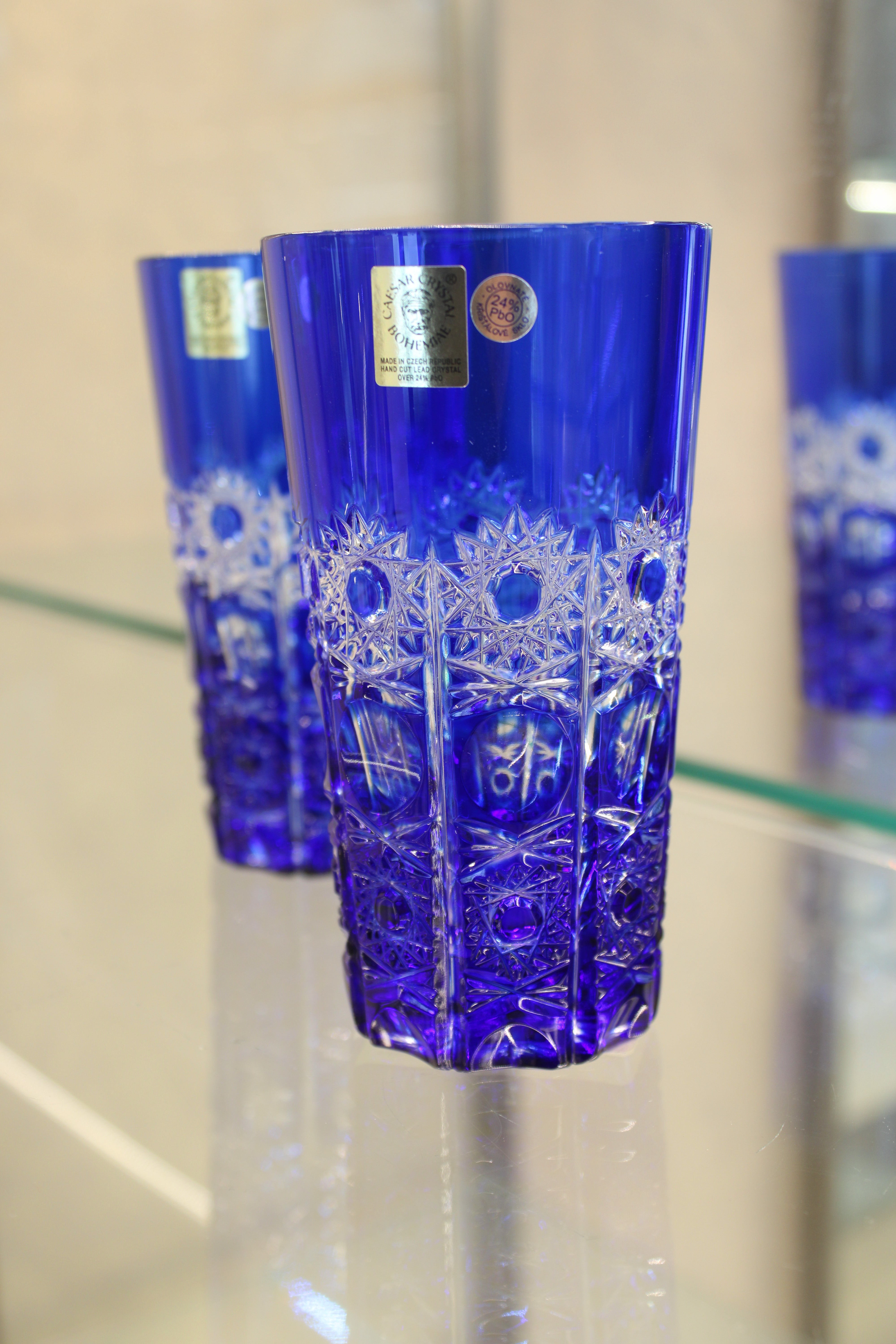 Set 2 Pahare Fara Picior Petra - 320 ml - albastru