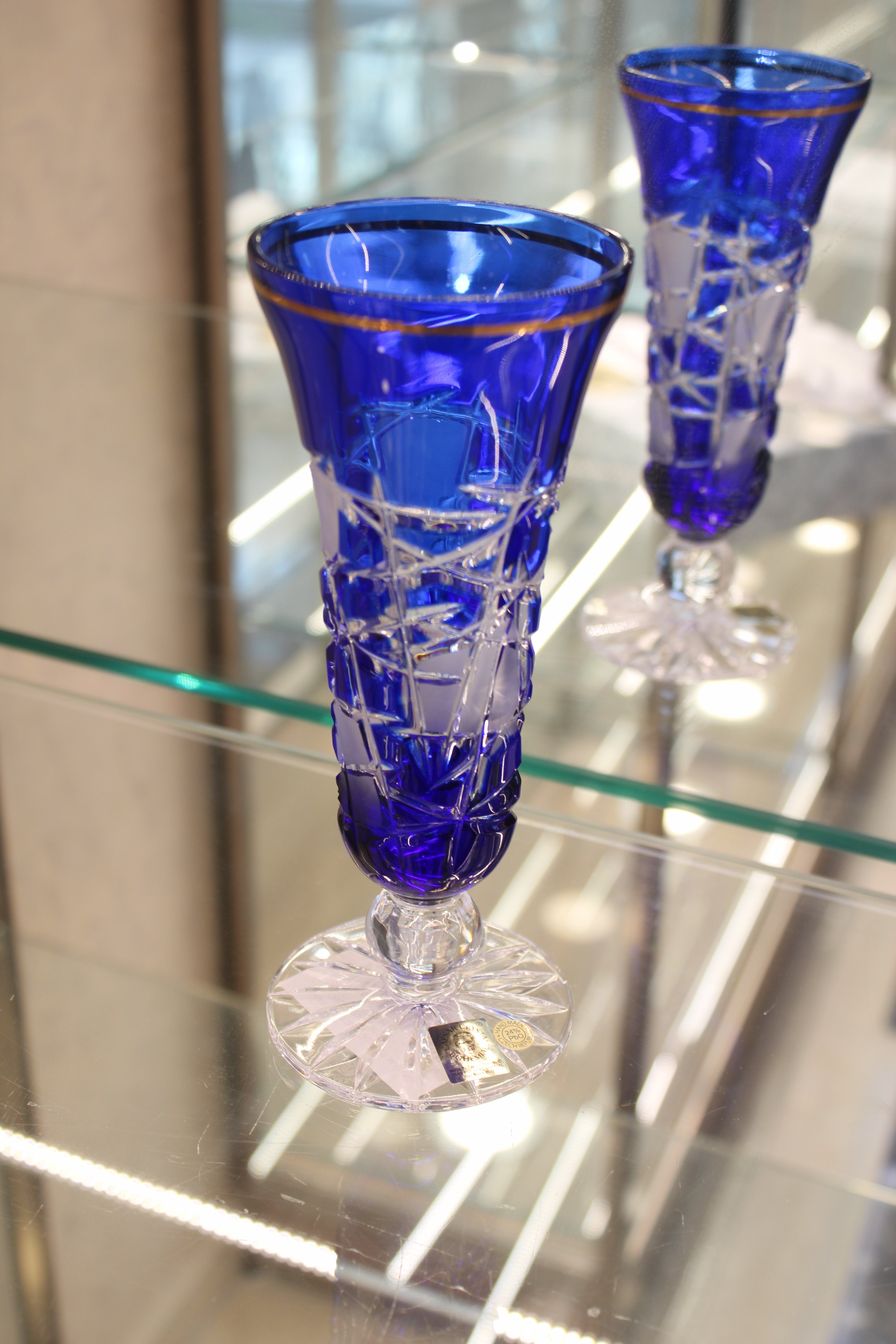 Set 6 Pahare Cu Picior Goblet Mars - 150 ml - albastru