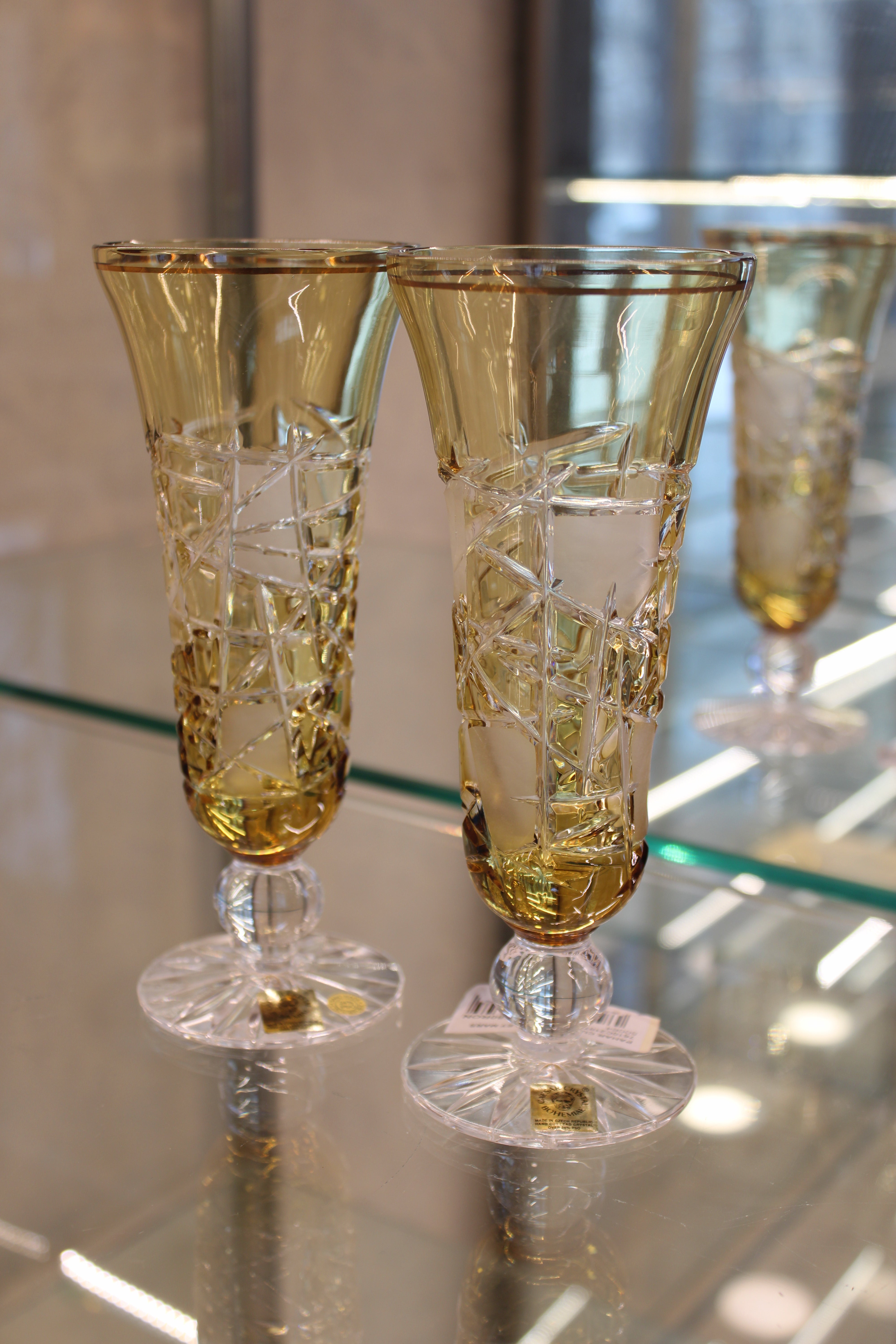 Set 2 Pahare Cu Picior Goblet Mars - 150 ml - galben