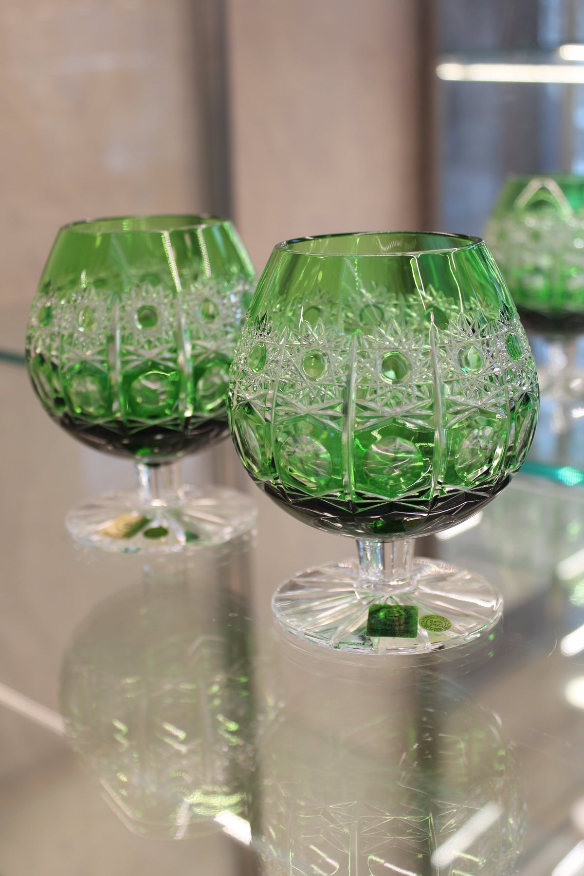 Set 2 Pahare Brandy Petra - 300 ml - verde