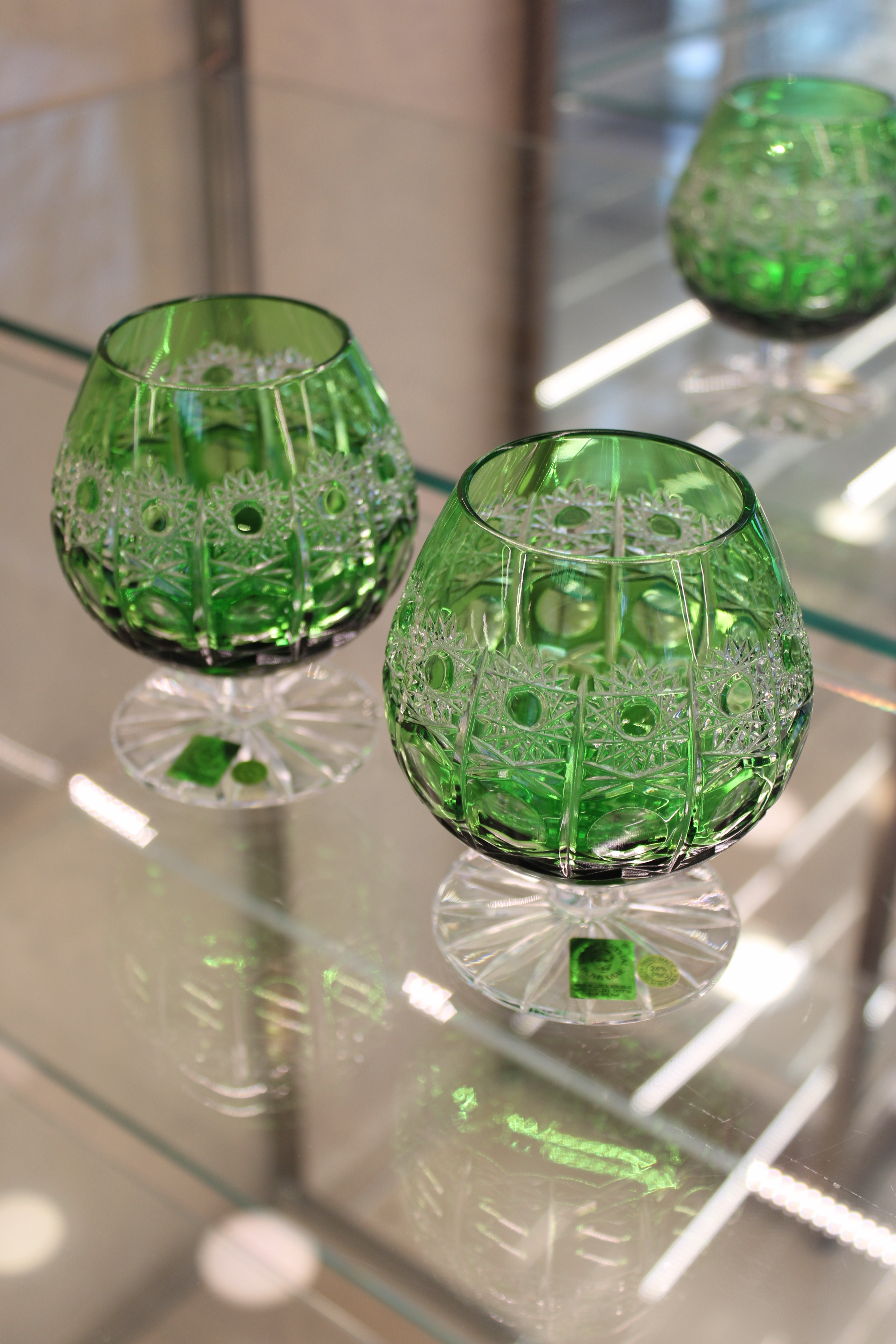 Set 2 Pahare Brandy Petra - 300 ml - verde